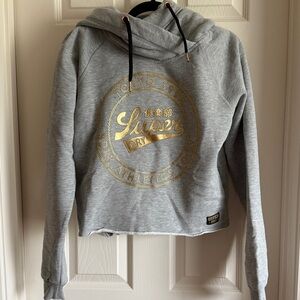NWT Superdry Crop Atheltic Hoodie Japan Gold